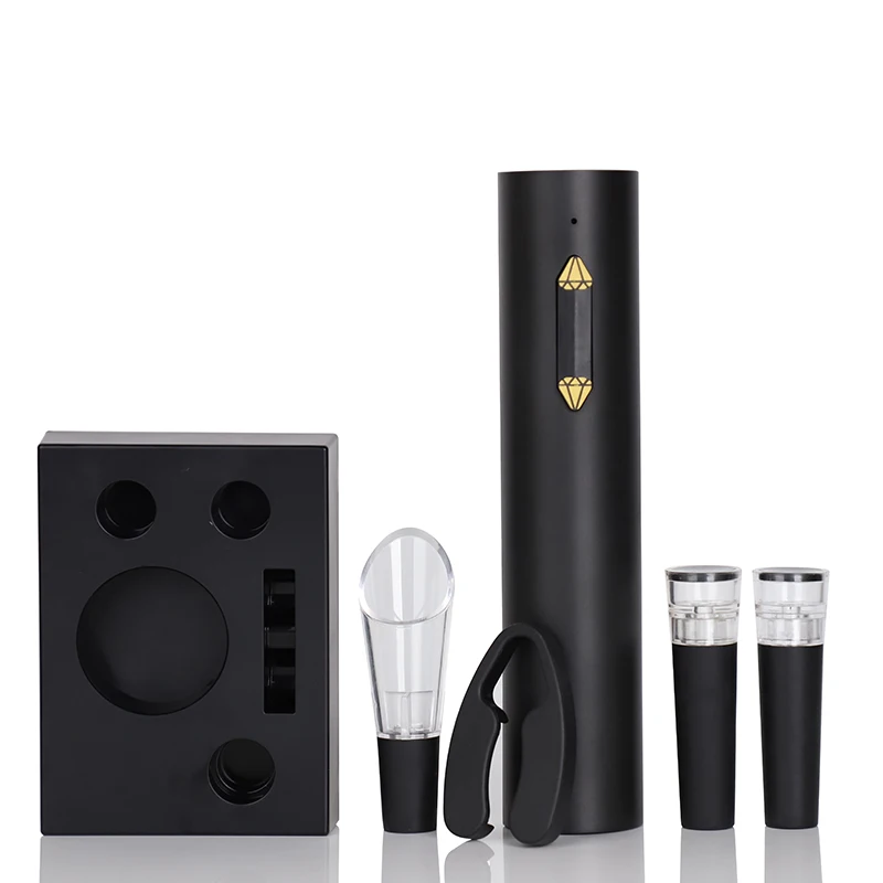2024 New Arrival Electric Wine Opener 5 in 1 Wine Corkscrew Opener Gift Set With Storage Base