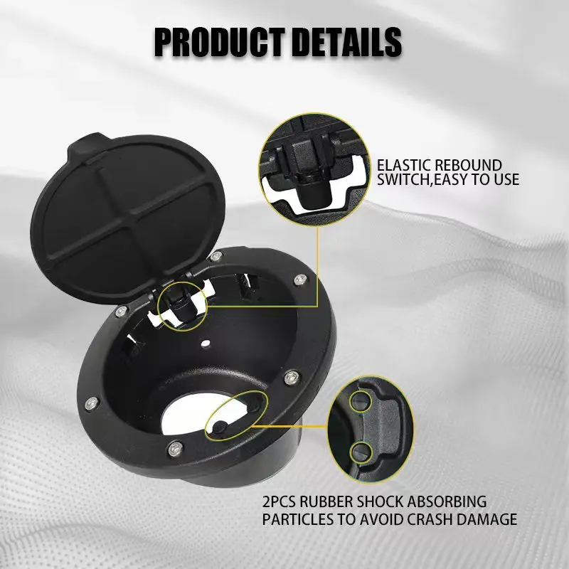 Easy Installation ABS Black Gas Cap Cover Fuel Tank Door for Jeep Wrangler JK & Unlimited 2007-2018 2/4 Door