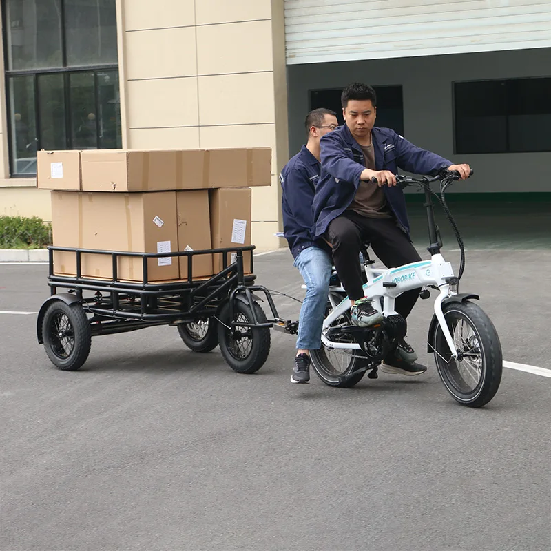 Aluminum alloy 16*4.0 fat tire outdoor camping transport camper travel cargo electric bicycle trailer