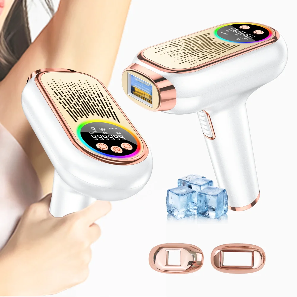 Portable 9 energy levels ipl hair removal painless ice cooling machine home use permanent 3 function laser hair removal device