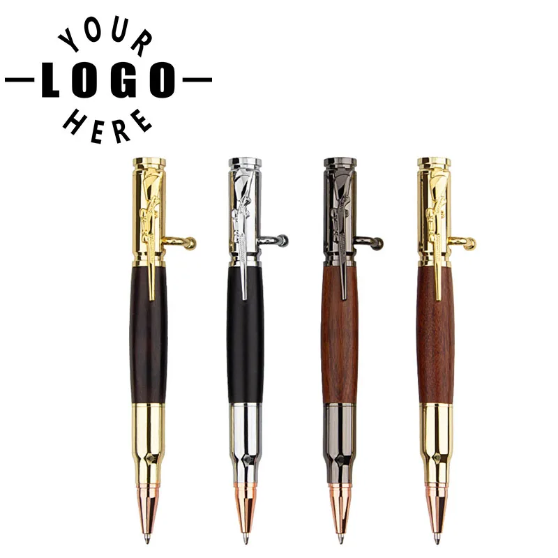 Outlet bolt wood creative decompression bullet bolt switch ballpoint pen