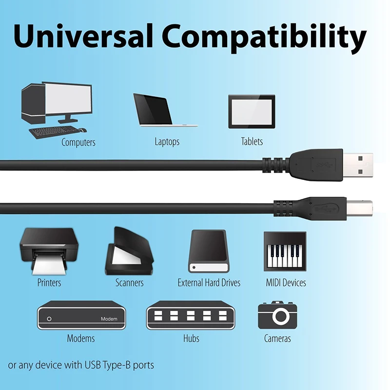  Usb 2 0 A папа к B Кабель для принтера Od: 4 5 мм 28awg + 24awg
