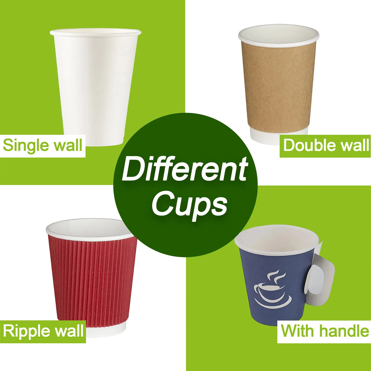 Custom approved disposable coffee paper cups to go hot cup available with lids different volume