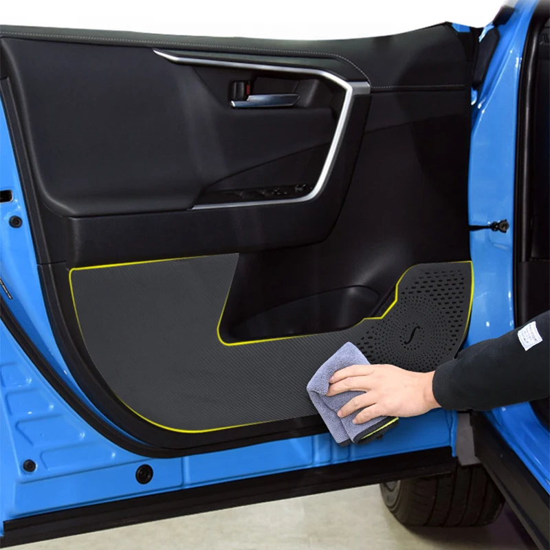 Door Protector Pad Door Plank Anti Kick Pad Mat Interior Decoration For Toyota RAV4 2019 2020 Accessories