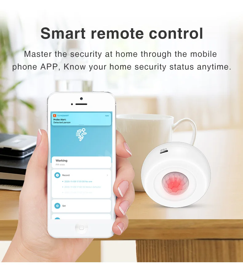 Умный мониторинг качества жизни Zigbee, Интеллектуальный Wi-Fi PIR датчик обнаружения человека, беспроводной датчик с поддержкой Google Home чувствительное Обнаружение