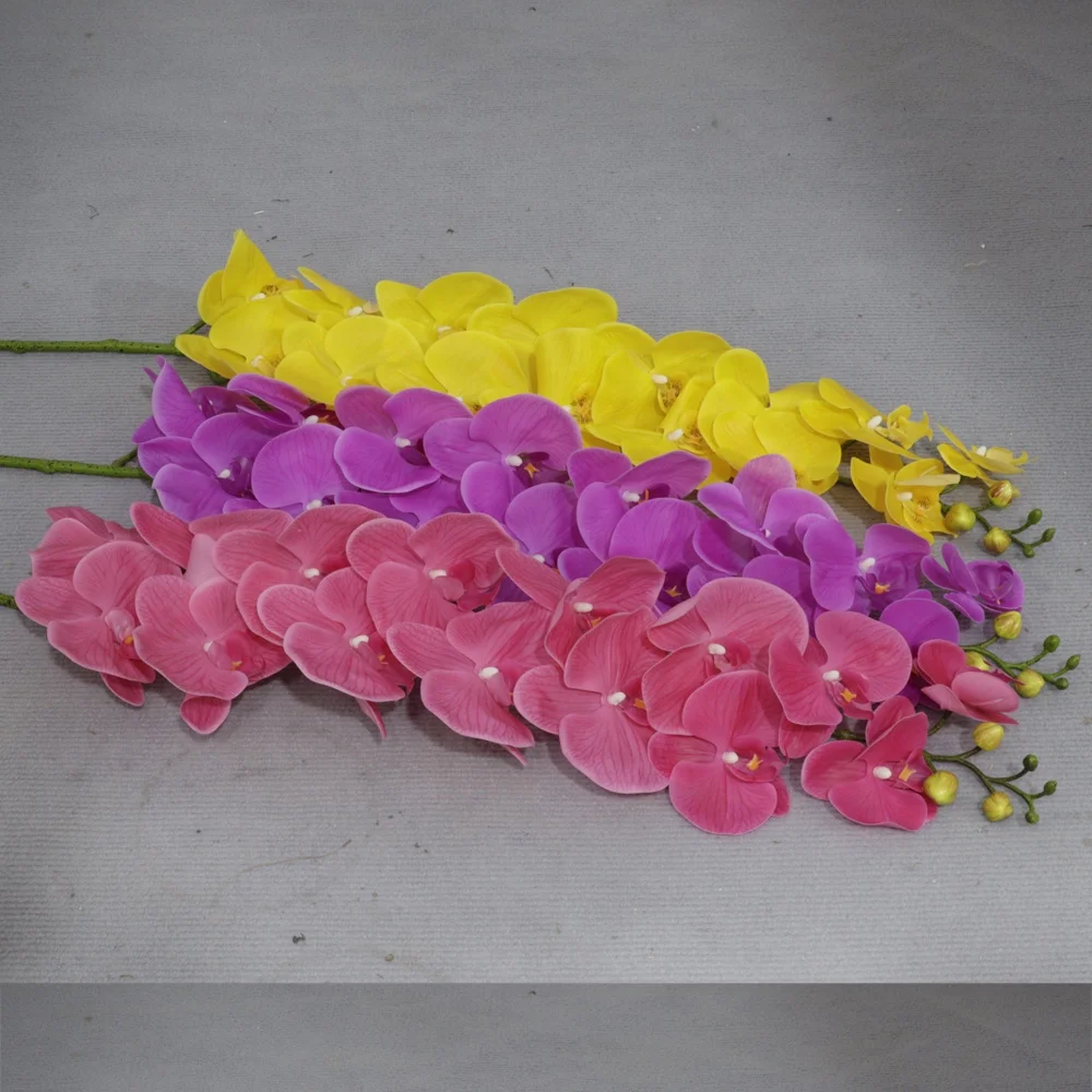 Hight Quality Artificial Flowers Real Touch Phalaenopsis Orchid Spray Plant