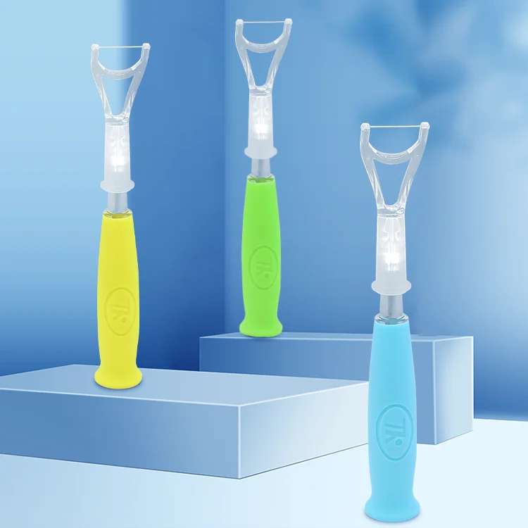 Private Label Eco-Friendly Lighted Ultra Floss Kids Dental Flosser Toothpick PP with Case for Public