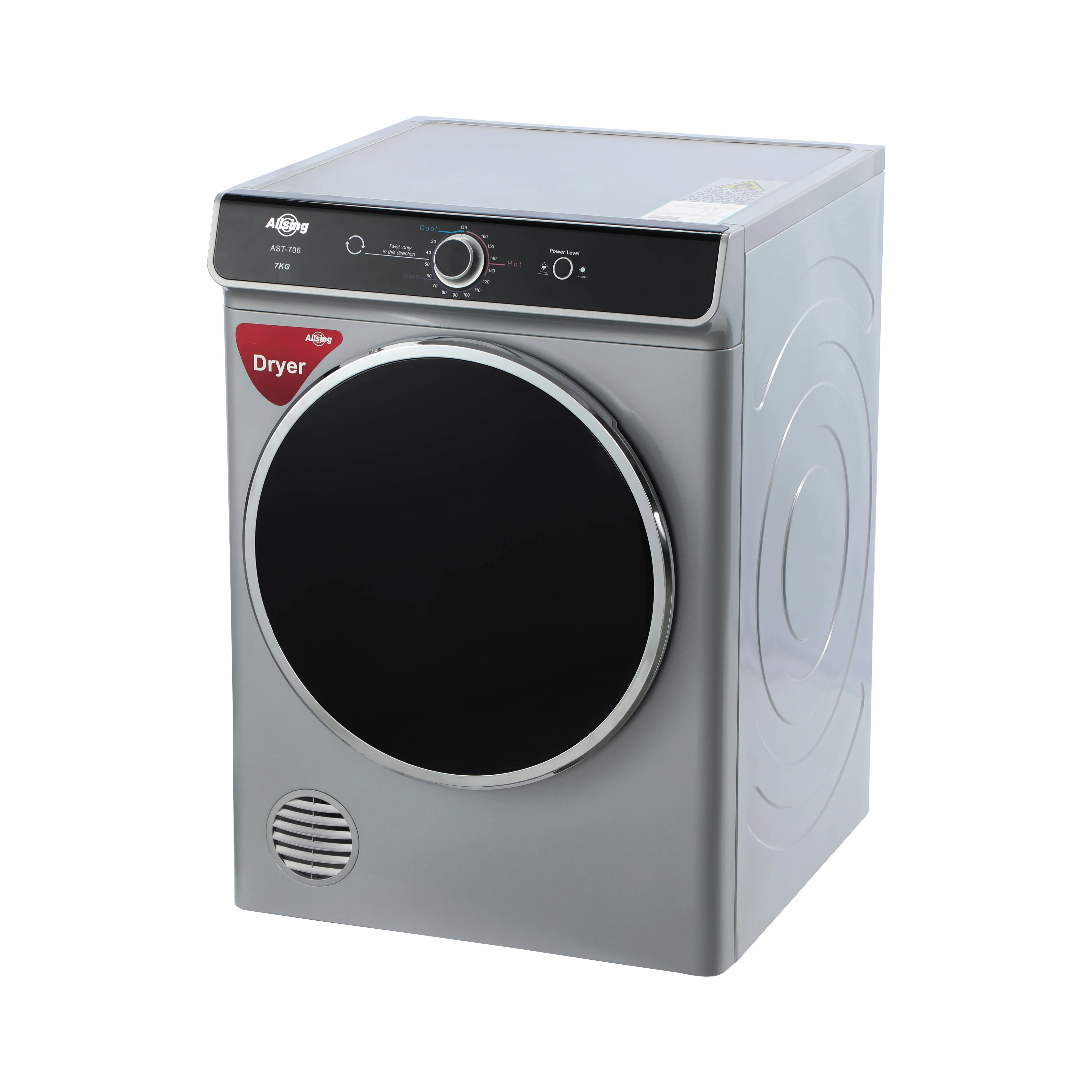 7kg Home Compact Laundry Tumble Clothes Dryer Electric Clothes Dryer Machine White 220V LED OEM Steel Anti Stainless Power Time