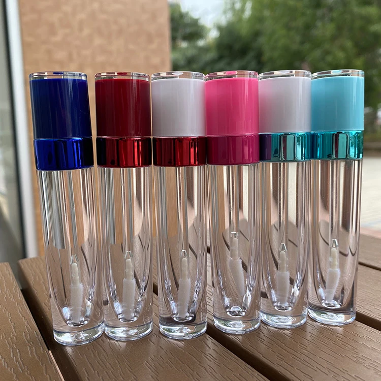 
Factory Vendor Logo Lip gloss Wand Packaging Colored 8ml White Pink Metalic Custom Empty lip gloss containers tube 