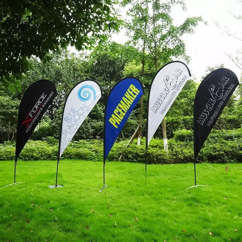 Promotion Custom Advertising Outdoor Beach Flags Tear Drop Beach Feather Flag Rectangle Beach Flags