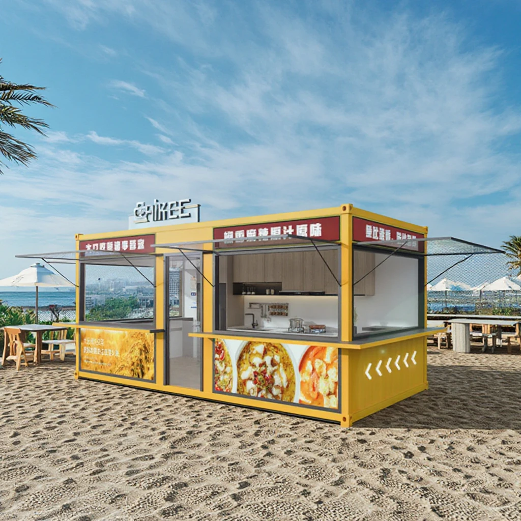 Low Cost Modern Design Prefabricated Milk Tea Shop Coffee Shop for Sale Small Modular Container House