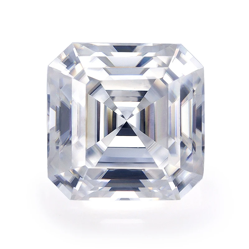 Messi gems GRA Pass Tester Wholesale Asscher  Cut 1CT 2CT 3CT 3.5CT 5CT VVS DEF GH Synthetic Diamond Moissanite