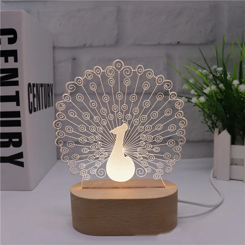 
Wholesale Amazon Custom 3D LED Night Light Creative Acrylic Holiday Gift TSQM-1001 Simple Oval Base Home Decoration Night Lamp 