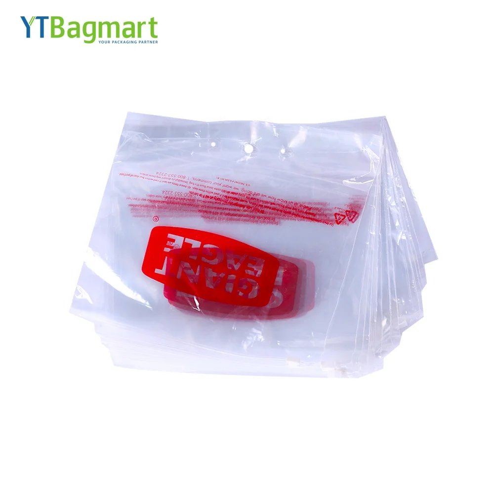 YTBagmart Disposable Transparent Poly Grip Seal Pe Pp Deli Fresh Slider Saddle Pack Deli Bag Custom Plastic Wicket Bag