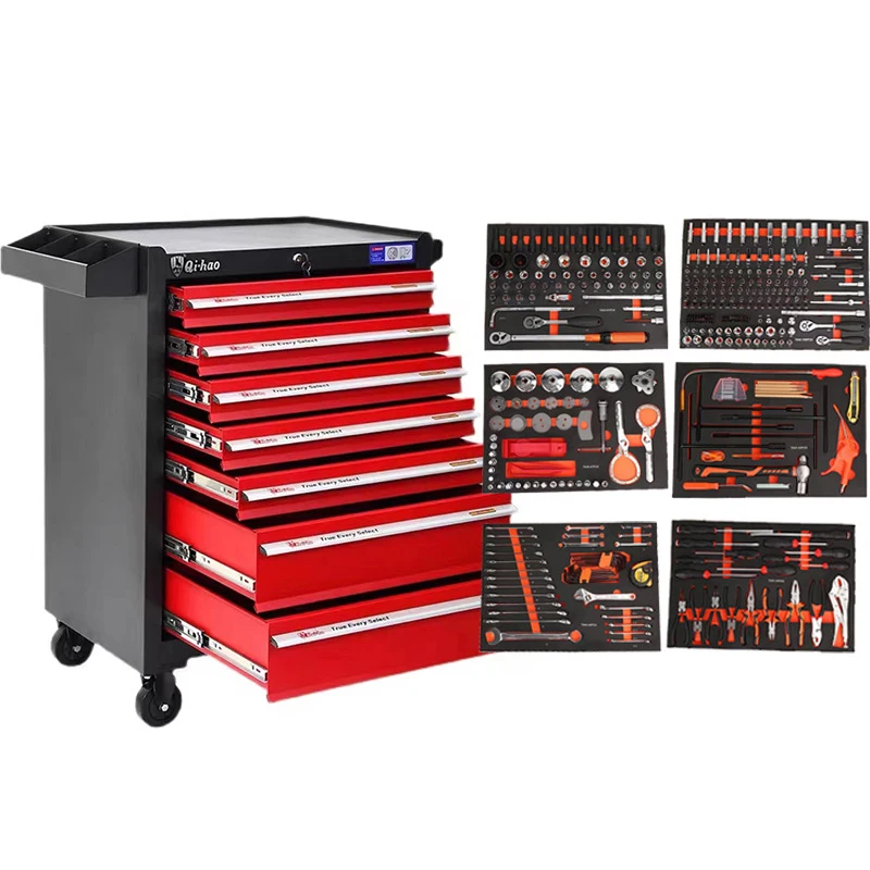 7 drawers tool Cart socket wrench kit herramientas para mecanic automotriz workshop tool trolley with 396pcs mechanic tools