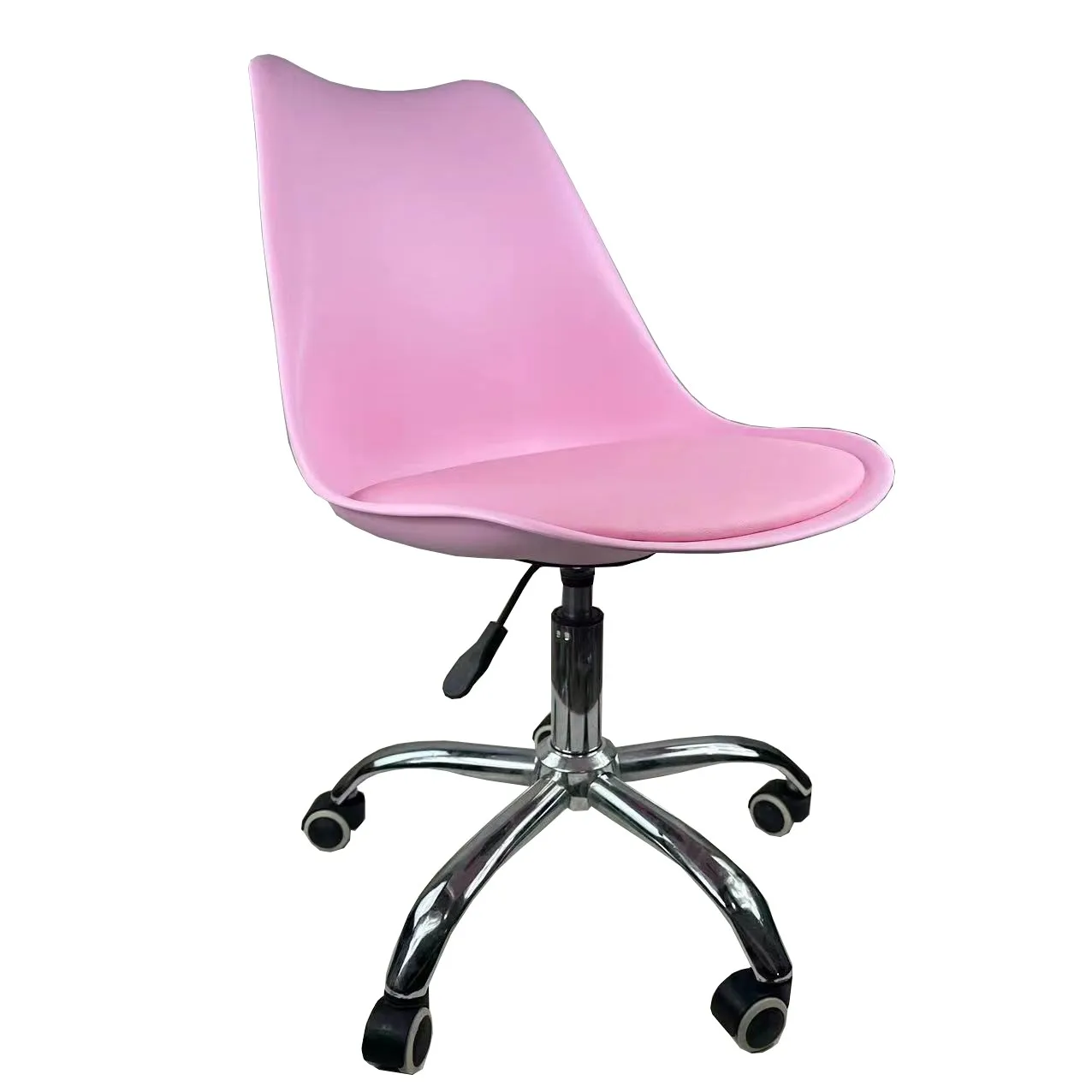 swivel grey pink plastic soft office chair dining swivel chairs living room furniture home bedroom computer chair student desk