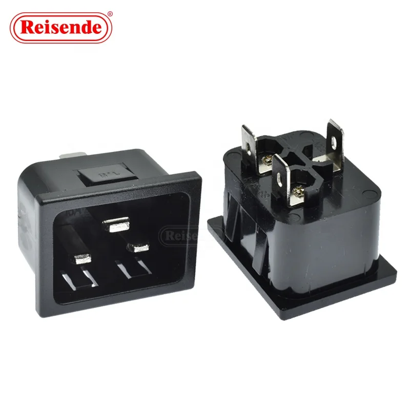 Ac 250v 16a 3 Pin Panel Mount Iec320 Iec Inlet Csk-a20 C20 Use For Power Distribution