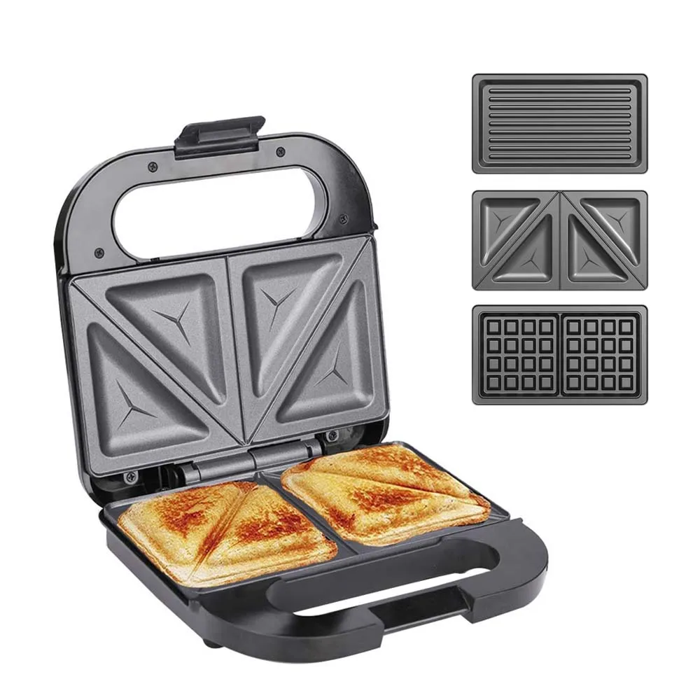 750W Sandwich Maker Detachable 2 Slices Plate Mini Grill Electric Breakfast Panini Sandwich Toaster Makers