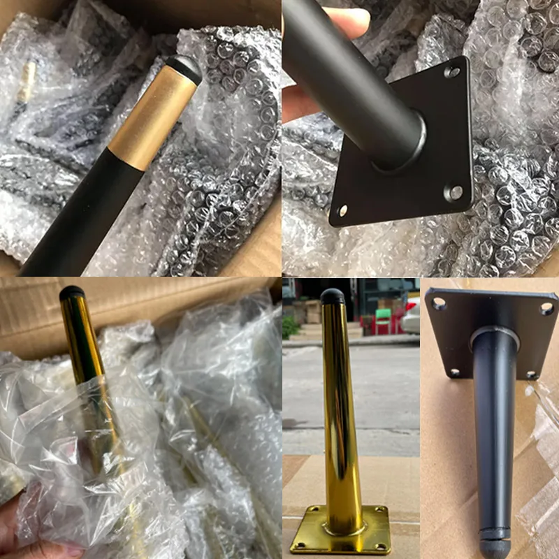 Manufacturing high quality art deco black metal table furniture legs for couch square