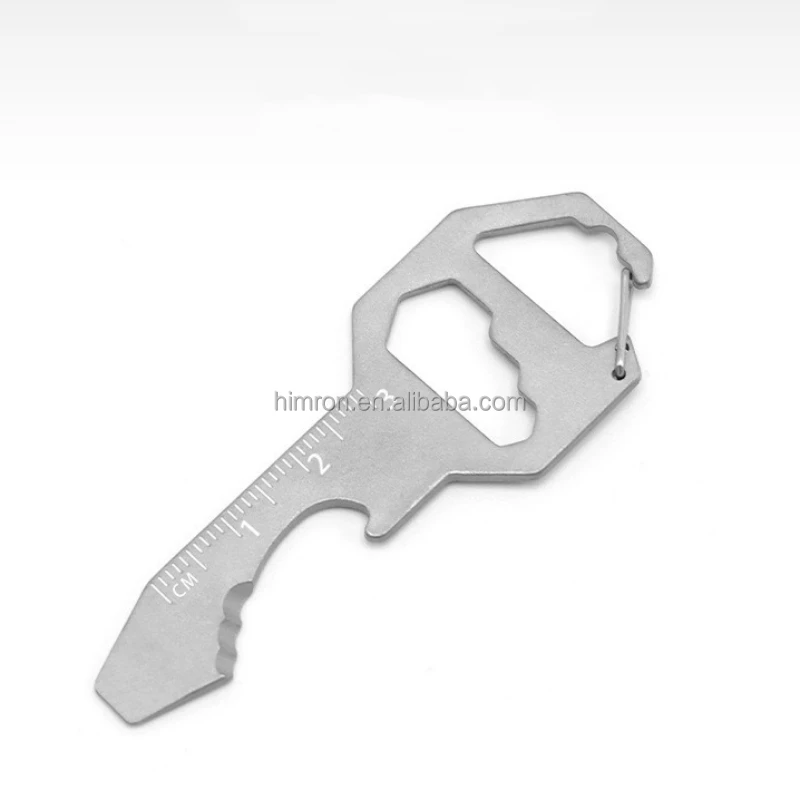 8 In 1 Card-Type Multi-Function Tool Mini Bottle Opener Inner Hexagon Spanner Self Defense Key Chain Pendant