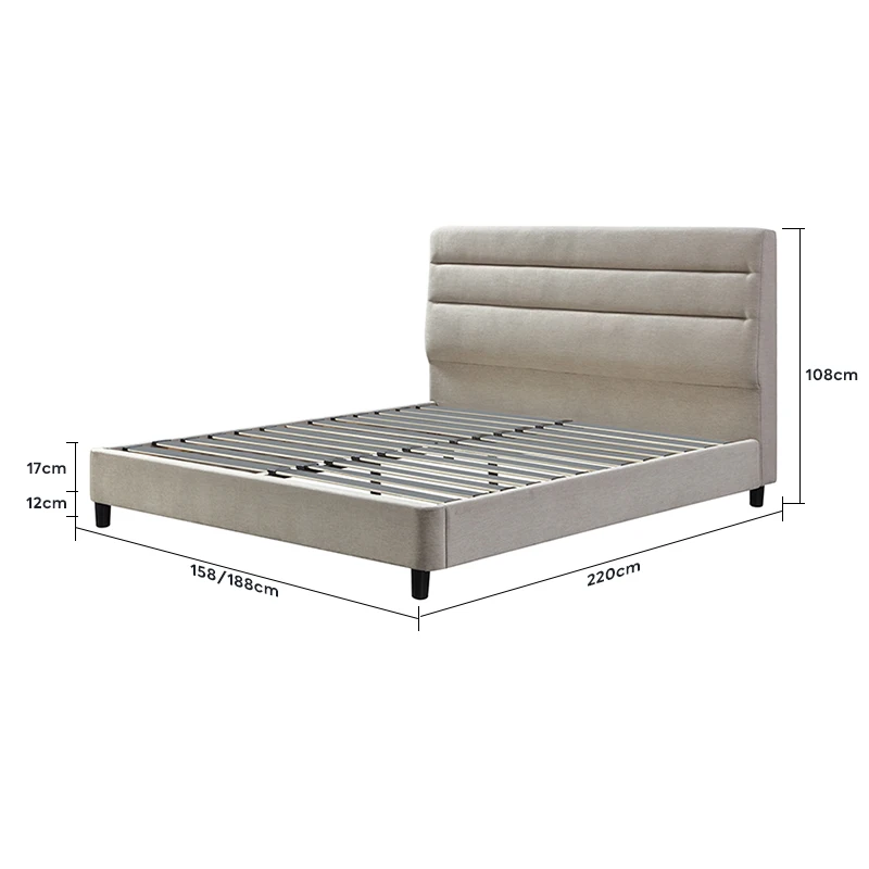 AIDI Free Sample Modern Soft Bed Frames Set Room Furniture Set Luxury Unique Fabric Slatted King Queen Size Wood Bed With Frame