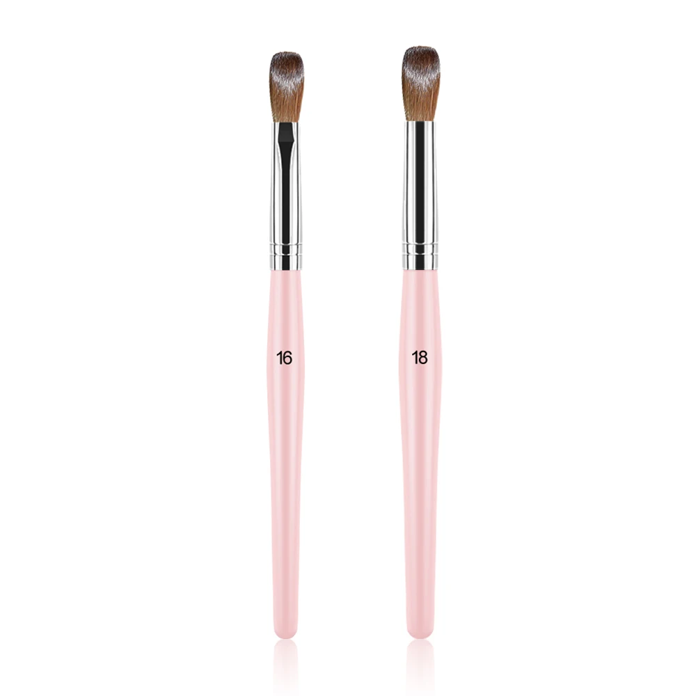 Crimped Size 2-20 100% Pure Kolinsky Sable Hair Wood Acrylic Nail Art Brush For Nail Art