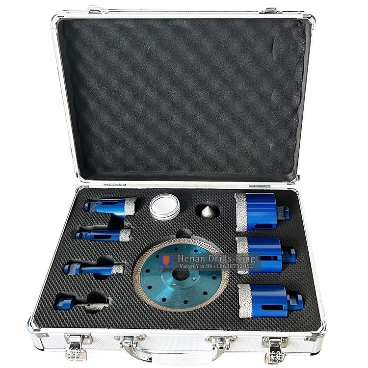 Brazed M14 Diamond porcelain tile hole saw set Diamond Core Bit kit diamond drill bit set for Tiles Granite Marble Ceramic