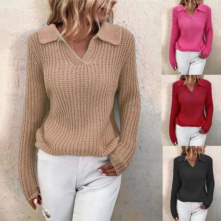 2024 Custom Women Sweater Ladies Knitwear Girls Knitted Pullover Knit Jumper Kint Top Sweater For Women