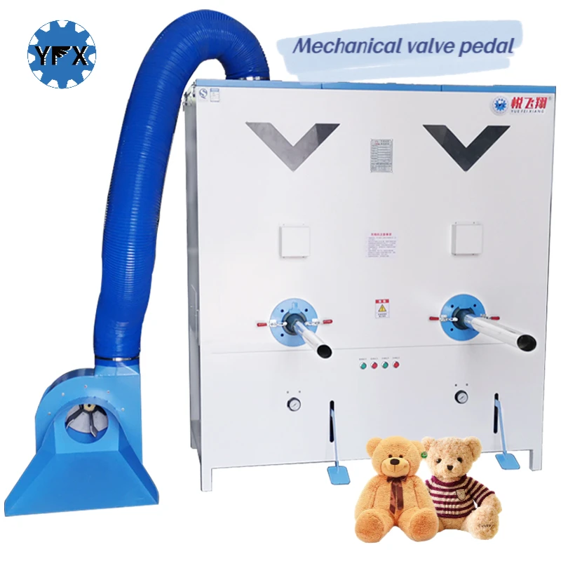 Production And Sales Automatic Double Head Nozzles fiber filling Machine for plush toys