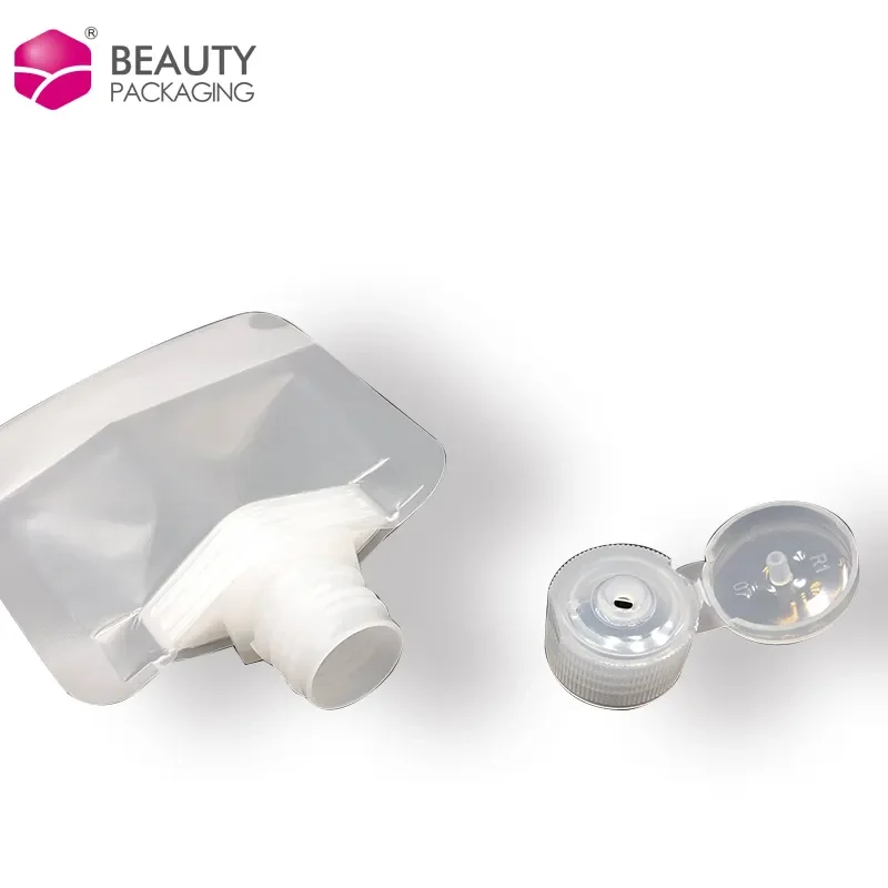 30ml 50ml 100ml  Reusable Portable Cosmetic Lotion Cream Squeeze Spout Pouch Bag Flip Cover Stand Up Pouch