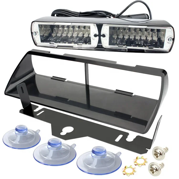 16W Car Windshield LED Strobe Light 12V Waterproof Police-Lights Warning Light Flash Dash Emergency Signal Lamps