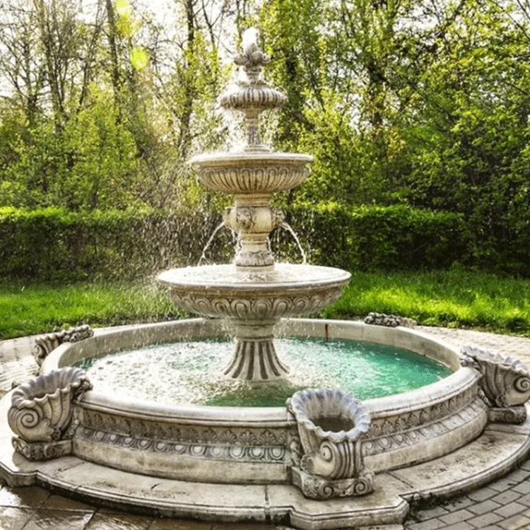 Construction building decor fiberglass silicone molds concrete water fountain mold outdoor garden