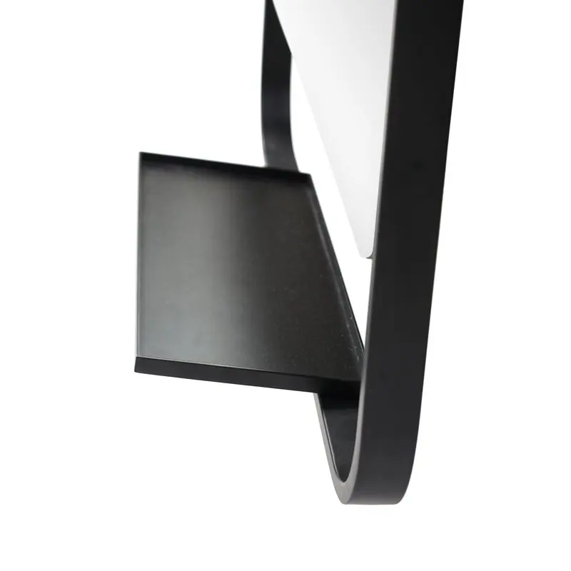 
designer framed black metal mirror with storage for wall decoration 