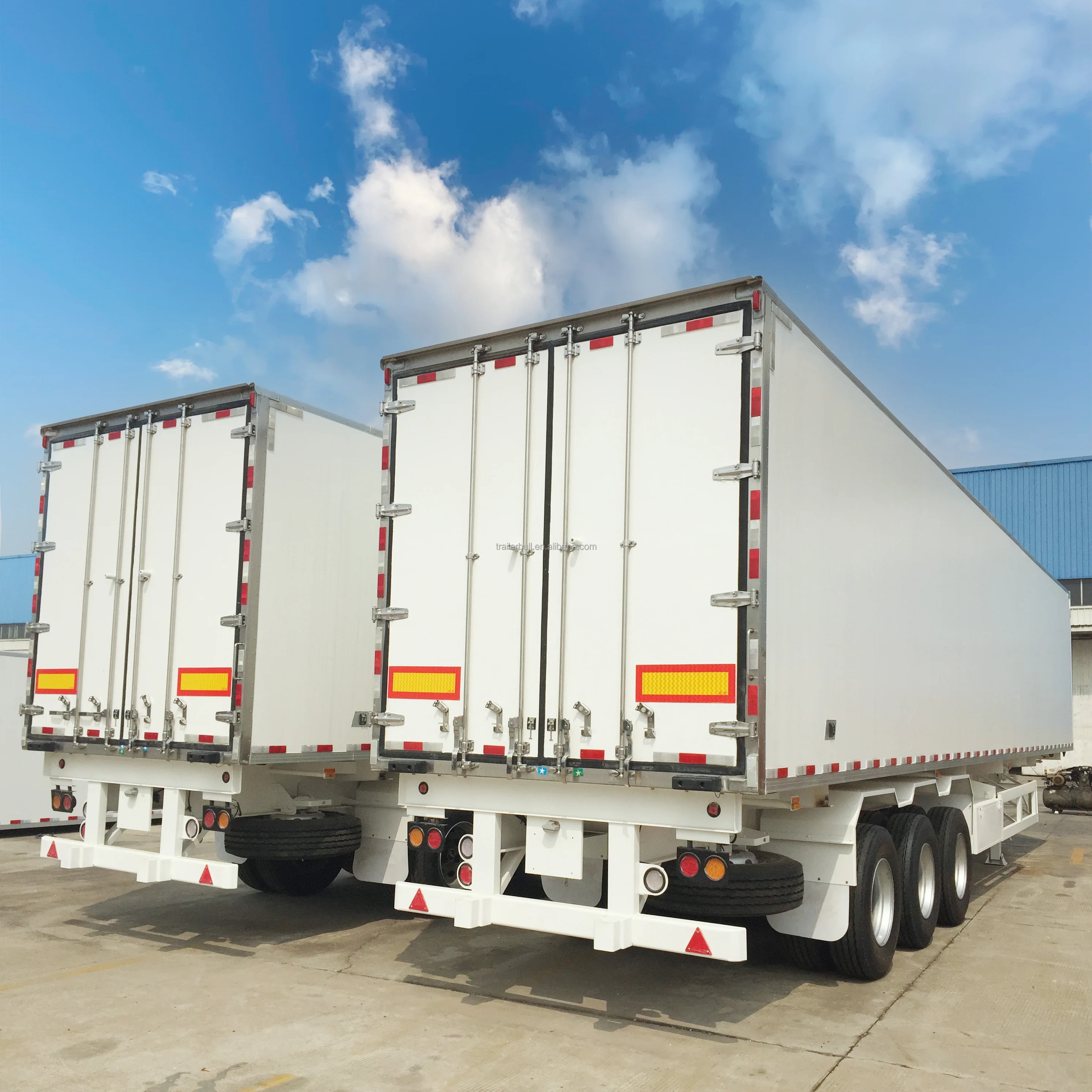 40ft 2 Axles FRP Coated PUR Semi-Trailer Thermoking Carrier with Refrigerator Units for Fresh Fruits and Frozen Meat