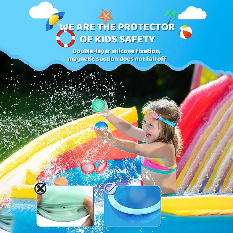 Summer Silicone Toy Splash Ballon Refillable Self Sealing Magic Reusable Water Balloon For Quick Easy Reusable Water Bombs Ball