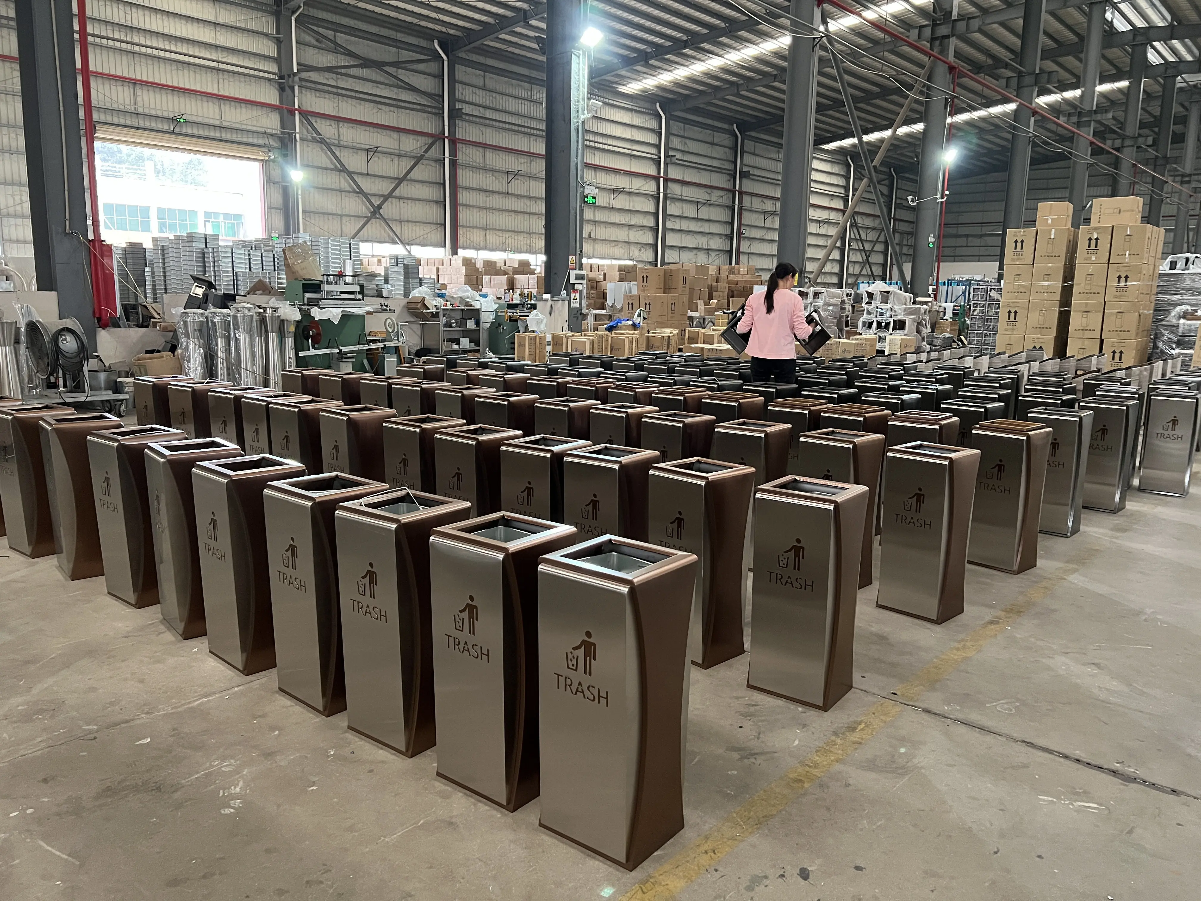 Stainless Steel Dustbin Hotel Bank Trash Can Waste Bin With Ash Tray