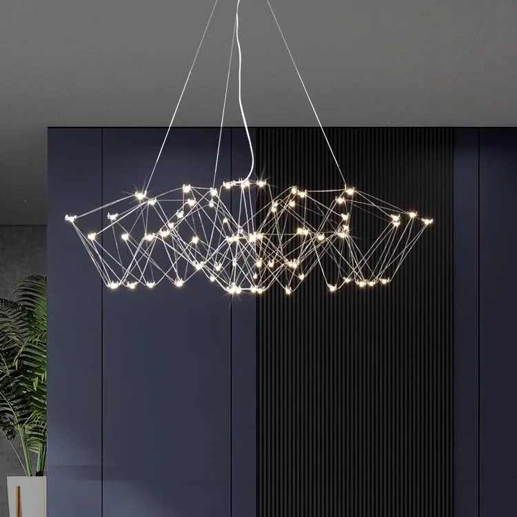 modern lighting pendant lamparas colgantes de techo hanging lighting waterfall villa dining room hotel  led chandelier