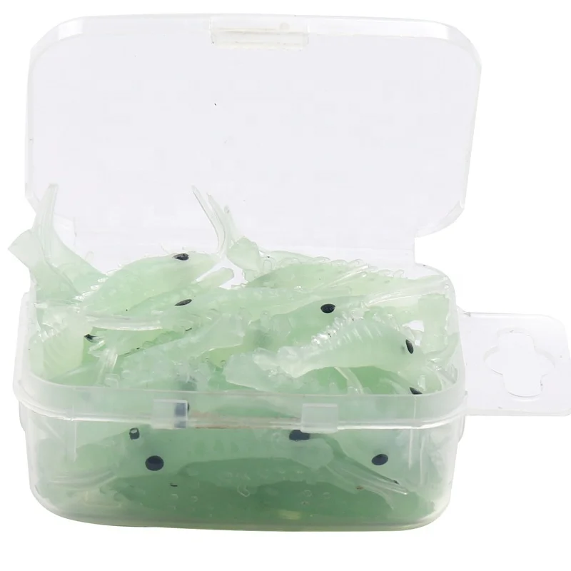 Manufacturers wholesale luminous soft lure bait small grass shrimp fresh sea water general 3cm 50pcs boxed