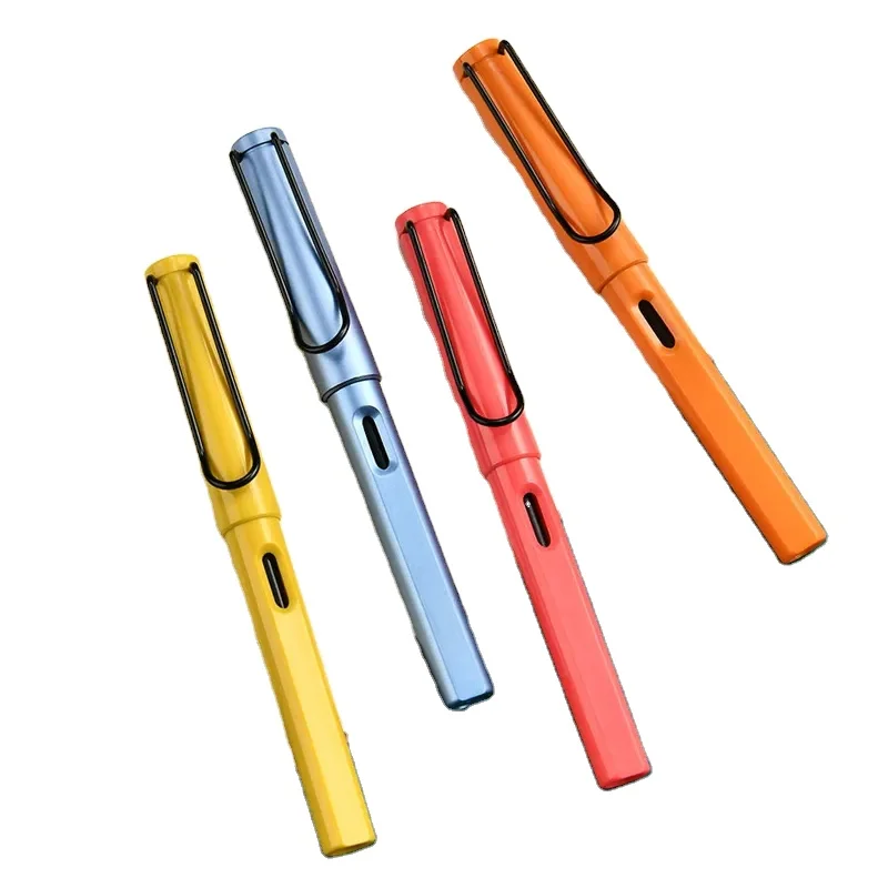 High quality classic luxury black calligraphy pen Customized logo promotion gift Ink absorption heavy metal fountain pen