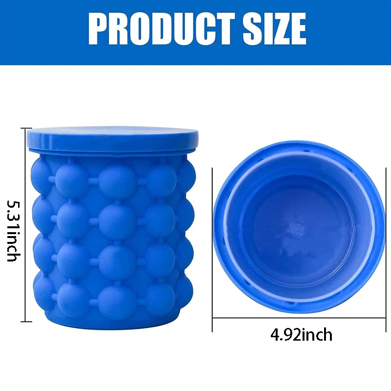 Silicone ice Cube Maker Ice Cube Mold Tray Portable Bucket Wine Ice Cooler Beer Cabinet Kitchen Tools Drinking Whiskey Freeze