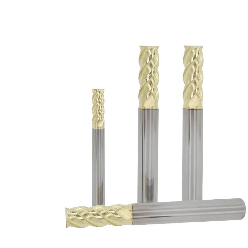 Hot Sell machine wholesale price 1-20mm 62HRC  end milling cutter 4 flutes tungsten carbide end mill cutter 12R0.5