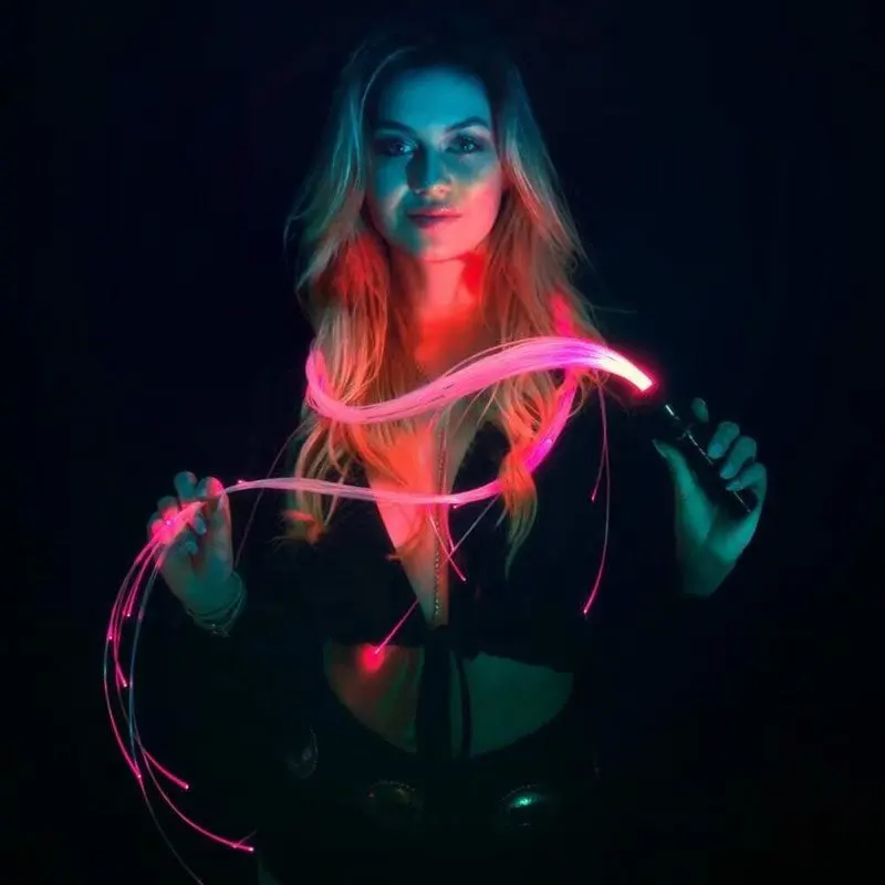 Lightshow Orbital Rave Light Toy Super Bright Up Battery Powered Whips for Show Performance Party LED Fiber Optic