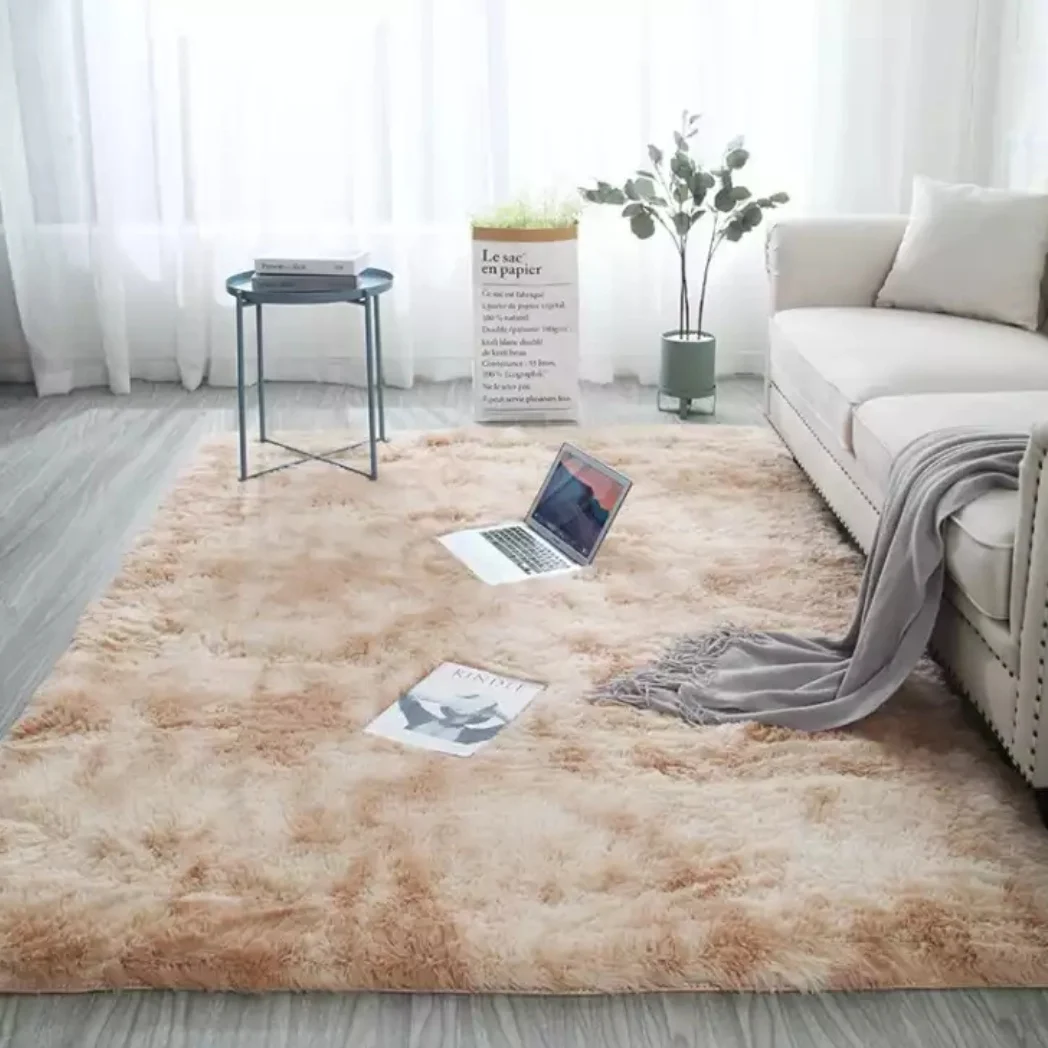 High Quality Custom Size Nordic Rug Gray Shaggy Kids Play Mat Fluffy waterproof Carpet