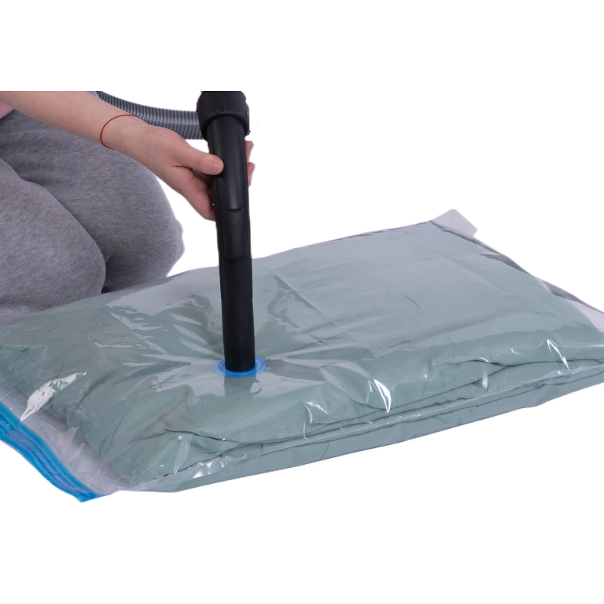 Plastic Double Zipper Space Saver Clothes Vacuum Storage Bags Compression Airtight Storage Bags Clothing Organizer Bag