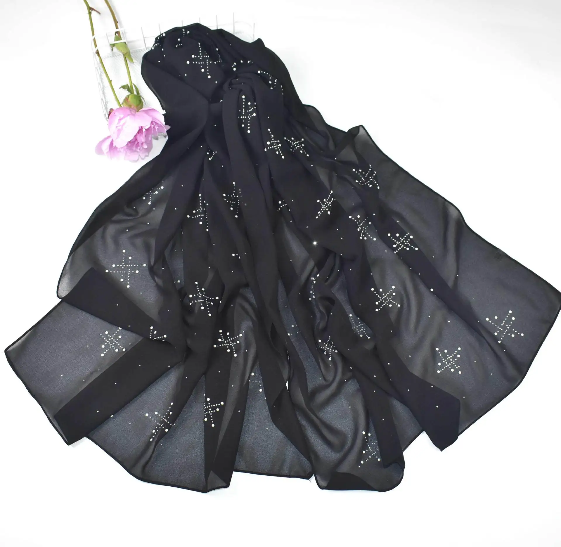 100 Polyester Square Dyed Hijab Scarf Arab Malaysia Islamic Women