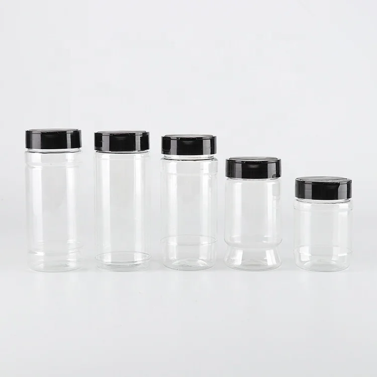Wholesale Cheap Price Empty Plastic Spice Jars Herb Storage Bottles with Dual Flapper Cap 16 oz