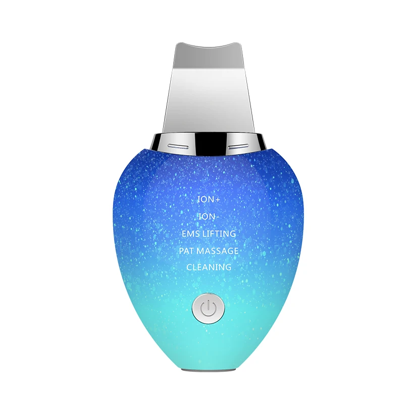 Portable 24K Ultrasonic ion cleaner skin scrubber spatula mini ultrasonic rechargeable skin care spatula C-111