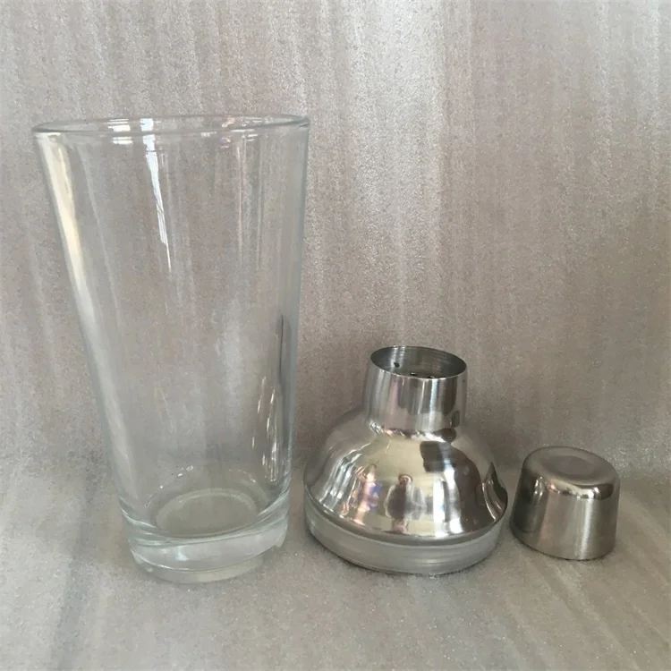 450ml/750ml Bar Stainless Steel Glass Cocktail Drinking Mojito Martini Shaker Mixer With Customized OEM Color&Logo