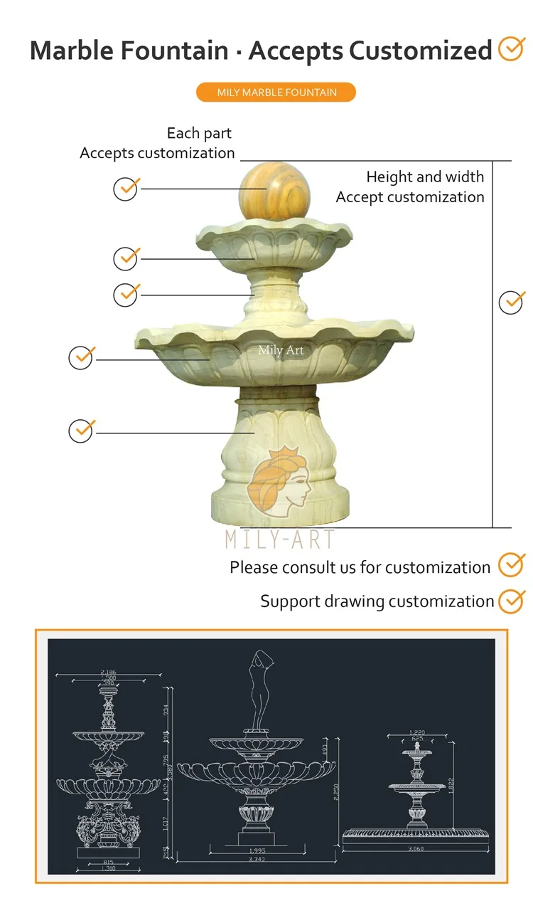 Ball Sculpture Marble Water Fountain