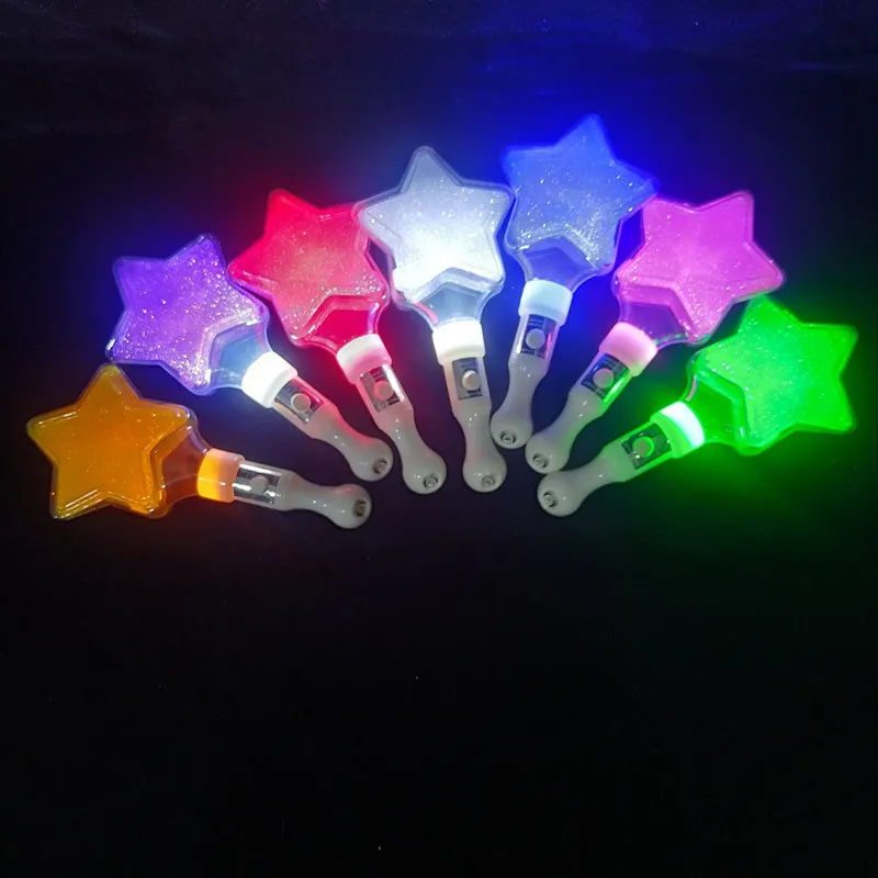 3 Mode Flashing Led Light Up Star Stick Colorful Star Shape LED Sticks For Halloween Concert Party Supplies